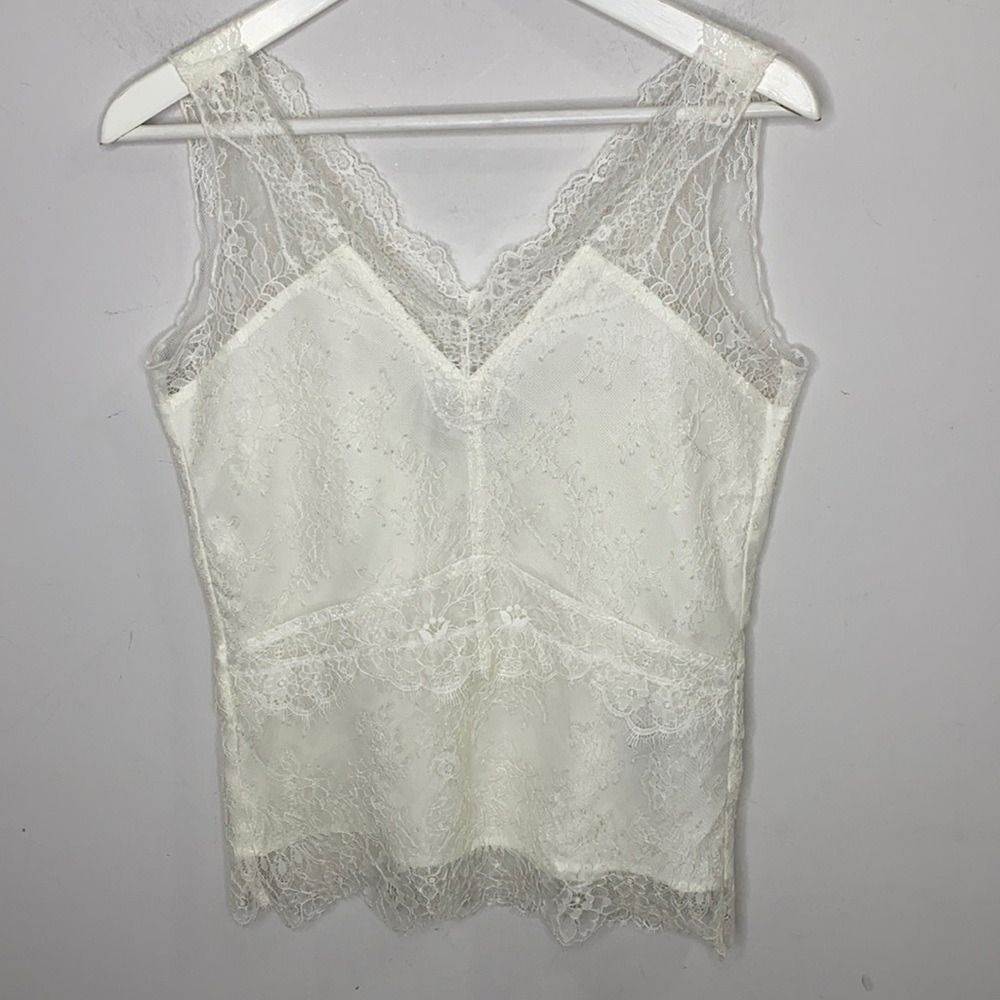 The Kooples Ivory Lace V-Neck Camisole
